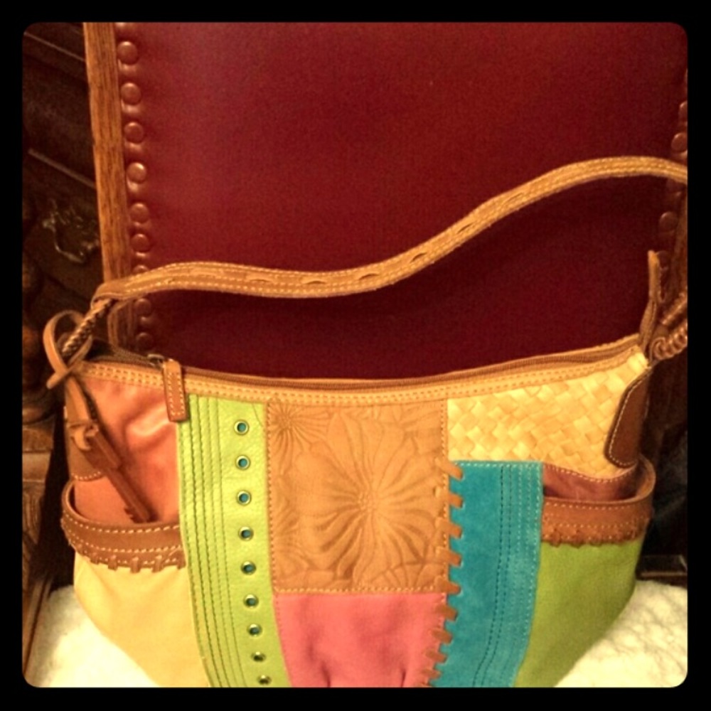 Fossil Multicolored Leather Hobo Bag